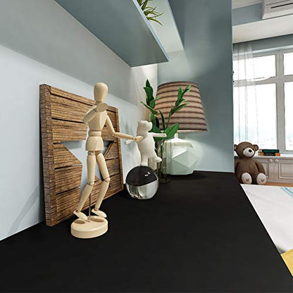 LaCheery 15.8"x276" Matte Black Contact Paper Peel and Stick Wallpaper Black Wall Paper Peel and Stick Modern Removable Self Adhesive Wallpaper for Bathroom Walls Kitchen Cabinets Drawers Desk Shelves - color: Black, size: 15.8" x 276"