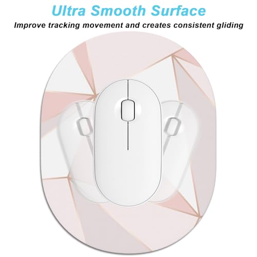 Rimilak Small Mouse Pad 6 x 8 Inch, Takes up Wrist and Mouse Space, Waterproof Compact Mini Mouse Mat for Laptop Computer Wireless Mouse Keyboard Home Office Travel,Pink Triangle Marble - color: Pink Triangle Marble, size: 8L x 6W inches