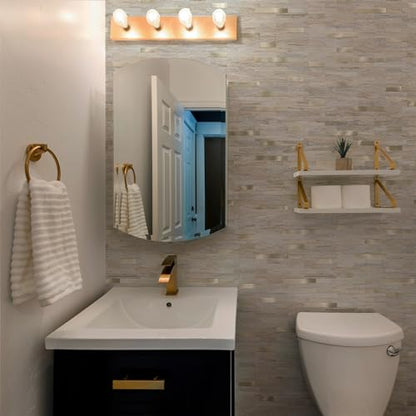 StyloVue 20 Sheets Kitchen Peel and Stick Backsplash Tiles, Beige with Metal Gold Look Stick on Backsplash for Kitchen, RV, Fireplace - color: Beige With Metal Gold
