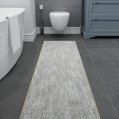 Ottomanson Kitchen Runner Rug 1'10.5" x 6' – Machine Washable Soft Non-Slip Rug, Quick Dry Low Pile Carpet for Kitchen, Bathroom & Entryway, Solid Beige - color: Solid Beige, size: 1'10" x 6' (22" Wide)