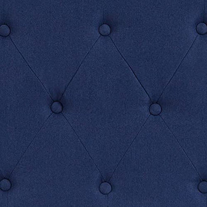 EMMA + OLIVER Tufted Upholstered King Size Headboard in Navy Fabric - color: Navy, size: King