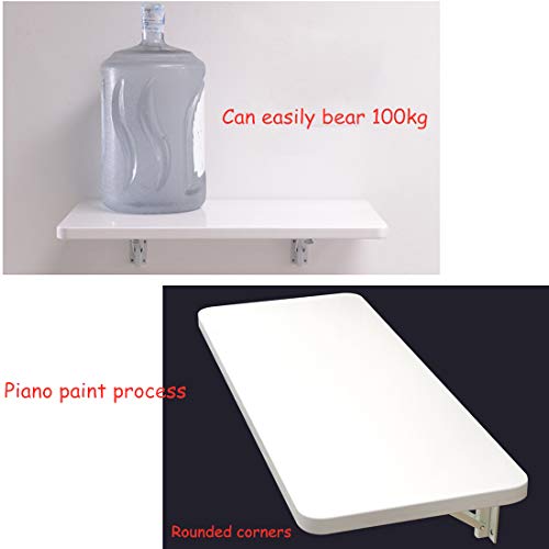 Wall Folding Table,Wall-Mounted Drop-Leaf Table,Workbench Balcony Table,Folding Kitchen Dining Table,Modern Office Bedroom Computer Writing Desk,Convertible Desk,45 Sizes (70x30cm/28x12in) - size: 70x30cm/28x12in
