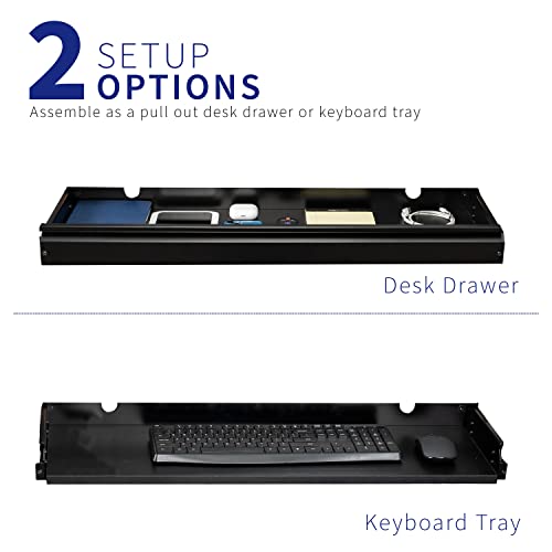 VIVO Large 33 inch Under Desk Slide Out Storage Drawer Organizer, Black, DESK-DR33-B - color: Black