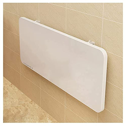 Wall Mounted Folding Table,White Floating Desk for Small Spaces,Stainless Steel Bracket Laundry Folding Table,Wall Folding Desk,Home Bars and Dining Establishments70x40cm /27.5" x 15.7" - color: White, size: 27.5 x 15.7 inches
