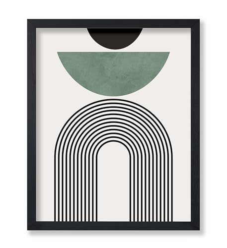 Poster Master Vintage Minimalist Poster - Retro Abstract Print - Green Shape, Black Lines, Geometric, Aesthetic - 11x14 UNFRAMED Wall Art - Gift for Artist, Friend - Wall Decor for Living Room, Office - color: Style-06, size: 11"L x 14"W