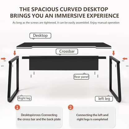 Gaming Desk Computer Writing Table Student Art Modren Simple Style PC Wood Suitable for Home, Office - color: Black, size: 31.4*19.6