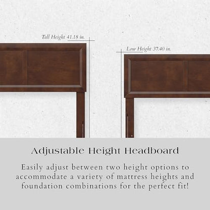 AFI, Sophia Adjustable Modern Twin Wood Headboard, Walnut - color: Walnut, size: Twin