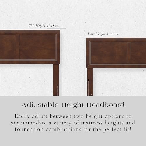 AFI, Sophia Adjustable Modern Full Wood Headboard, Walnut - color: Walnut, size: Full