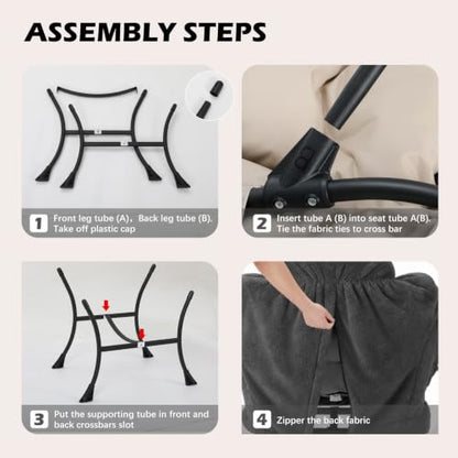 Lazy Chair with Folding Ottoman,Leisure Sofa Chair,Soft Fabric Armchair with Armrests and Side Pockets, Reading Chair with Footrest for Living Room, Bedroom, Office (Plush Dark Grey) - color: Plush Dark Grey