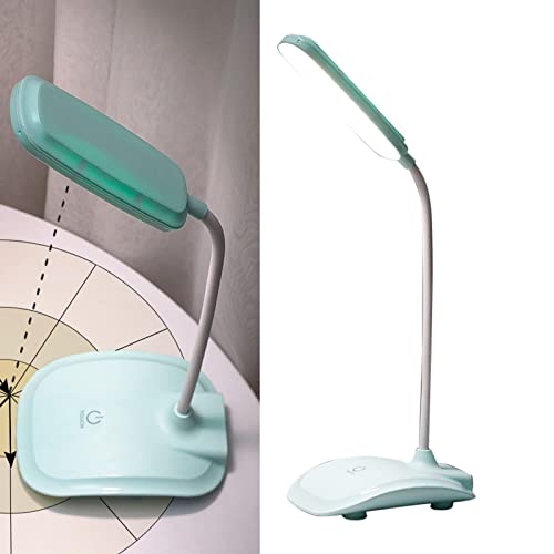 BestAlice LED Desk Lamp, Dimmable Desk Light Reading Lamp with USB Charging Port, Foldable LED Table Lamp Touch Control 3 Level Color Eye Caring Study Office Lamp for Bedroom(Cyan)
