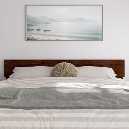 AFI, Orlando King Adjustable Modern Solid Wood Panel Headboard, Walnut - color: Walnut, size: King (U.S. Standard)