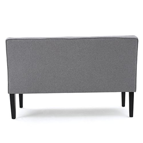 50" Grey Small Loveseat Sofa | Comfy Mini Fabric Sofa Couch for Small Spaces, 2 Seater Armless Sofa with Solid Wood Legs for Living Room, Dorm, Office - color: Grey