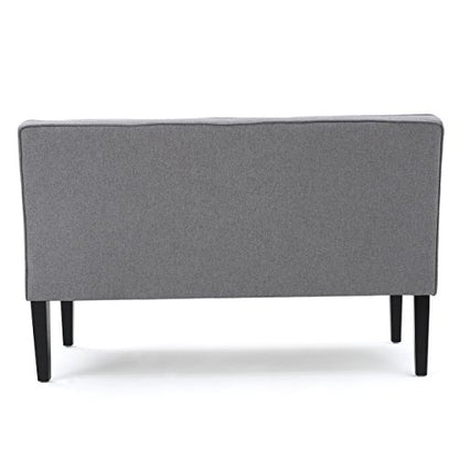 50" Grey Small Loveseat Sofa | Comfy Mini Fabric Sofa Couch for Small Spaces, 2 Seater Armless Sofa with Solid Wood Legs for Living Room, Dorm, Office - color: Grey