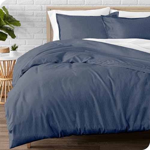 Bare Home Flannel Duvet Cover Set (Twin/Twin XL, Heather Indigo) | 100% Cotton, Velvety Soft, Heavyweight, Premium Flannel, Double Brushed, Includes Sham Pillow Cover - color: 11 - Heather Indigo (No Comforter), size: Twin/Twin XL