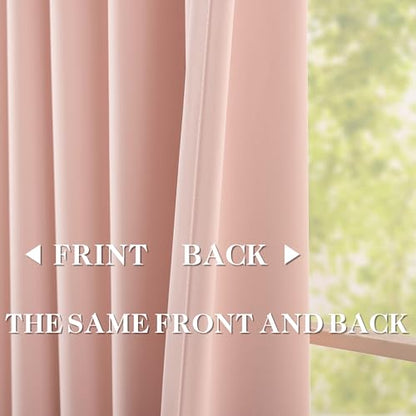 Baby Pink Pinch Pleated Blackout Curtains with Hooks - 78 inch Length Room Darkening Thermal Insulated Window Curtain Drapes for Living Room Bedroom Set of 2 Panels 40" Wx78 L - color: Baby Pink, size: 40"W x 78"L (Pack of 2)