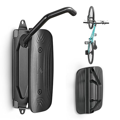 monTEK Swivel Bike Wall Mount, Bike Hangers for Garage, 1 Pack | Heavy-duty vertical wall bike storage rack swivels 150° to save space; holds 66 lb each and fits tires up to 3.54 in wide - size: 1 PACK