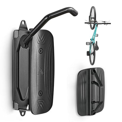 monTEK Swivel Bike Wall Mount, Bike Hangers for Garage, 1 Pack | Heavy-duty vertical wall bike storage rack swivels 150° to save space; holds 66 lb each and fits tires up to 3.54 in wide - size: 1 PACK