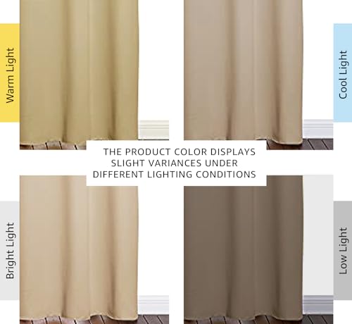 NICETOWN Thermal Insulated Eyelet Top Room Darkening Panels/Curtains/Drapes for Bedroom (2 Panels, W42 x L84 inches, Biscotti Beige) - color: Biscotti Beige, size: 42"W x 84"L (Pack of 2)