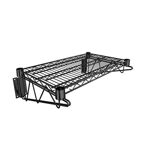 14" x 24" Black Epoxy Wire Wall Mount Shelf - color: Black, size: 14" x 24"