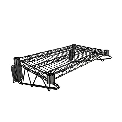 14" x 24" Black Epoxy Wire Wall Mount Shelf - color: Black, size: 14" x 24"