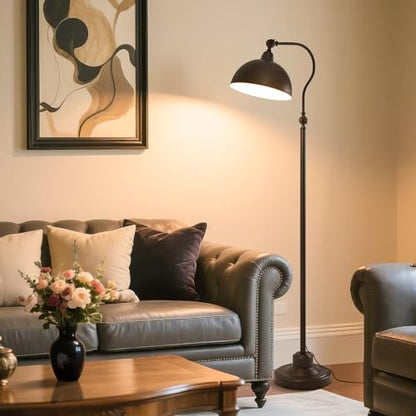 Bright Reading Floor Lamp with Remote and Bluetooth Dimming | Adjustable Brightness and Color temperature, Matte Black Iron Lampshade,Modern Retro Living Room Bedroom Office Standing Lamp - color: Black Remote Dimming