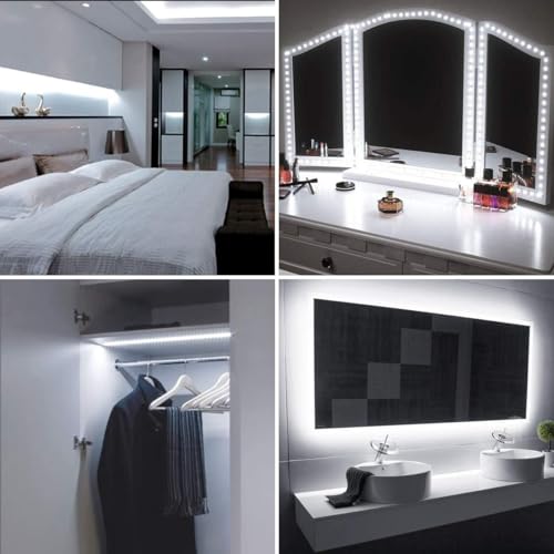 Lepro LED Strip Light, 32.8Ft Dimmable Vanity Lights, 6000K Super Bright LED Tape Lights, 600 LEDs SMD 2835, Strong 3M Adhesive, Suitable for Home, Kitchen, Under Cabinet, Bedroom, Daylight White - size: 32.8 ft