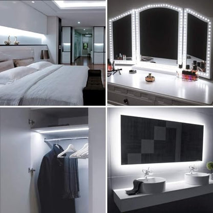 Lepro LED Strip Light, 32.8Ft Dimmable Vanity Lights, 6000K Super Bright LED Tape Lights, 600 LEDs SMD 2835, Strong 3M Adhesive, Suitable for Home, Kitchen, Under Cabinet, Bedroom, Daylight White - size: 32.8 ft