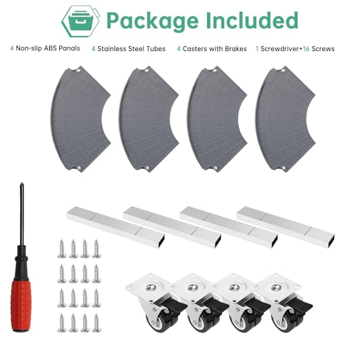 W B D WEIBIDA 2 Pack Round Dolly with Wheels Heavy Duty 440 Lbs Capacity, Rolling Plant Stand Adjustable Roller Base for Large Pots, Barrel, Drum, Cart with Casters - color: Gray