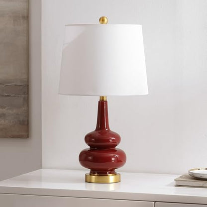 SAFAVIEH Lighting Collection Evie 23-inch Cranberry Ceramic Table Lamp (LED Bulb Included)