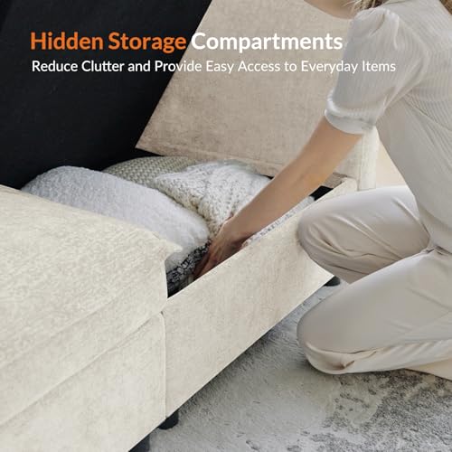 HULALA HOME Backrest Cushion for Sectional Sofa Couch, Beige - color: Beige, size: Backrest Cushion