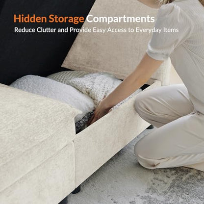 HULALA HOME Backrest Cushion for Sectional Sofa Couch, Beige - color: Beige, size: Backrest Cushion