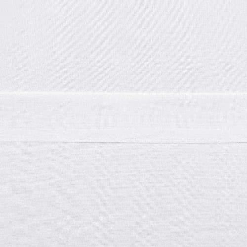 DWCN White Faux Linen Sheer Curtains - Grommet Voile Window Curtain Drapes for Bedroom Living Room 42 x 84 inch Length, Set of 2 - color: White, size: 42"W x 84"L (Pack of 2)