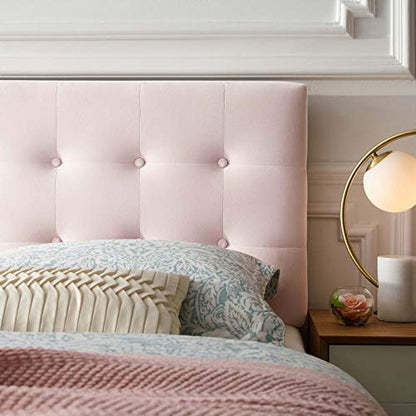 Modway Emily King Biscuit Tufted Performance Velvet Headboard, Pink - color: Pink, size: King