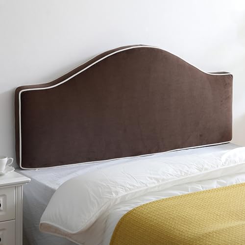 Curved Headboard Pillow Wall Mounted Headboard Reading Pillow,Wedge Upholstered Kid Headboard Support Cushion Daybed Bunk Bed Backrest Bedside Bolster,Brown,Straps 47"/Full - color: Brown, size: Straps 47"/Full