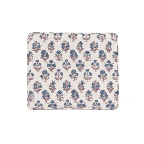 HomePop 22" Medium Rectangular Storage Ottoman - Blue Floral Pattern - color: Blue Floral Pattern