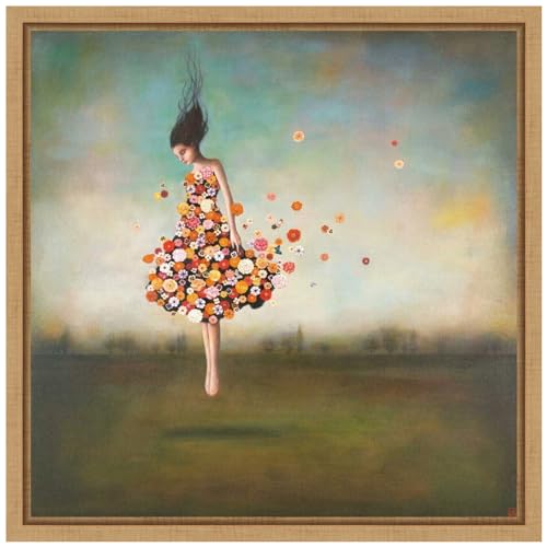 Amanti Art Framed Canvas Wall Art 16x16 Boundlessness in Bloom by Duy Huynh, Framed Wall Art Canvas, Abstract Artwork, Modern Decor, Small Poster Painting for Living Room, Bedroom, Bathroom, Kitchen, - color: Sylvie Natural, size: 16"L x 16"W
