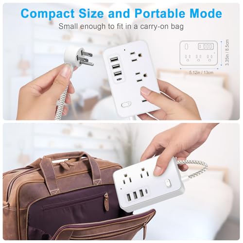 LED Desk Lamp, Desk Light with 2 USB Charging Port and 4 AC Power Outlet, 3 Lighting Modes, Adjustable Gooseneck, Eye-Caring Home Office Foldable Table Lamp