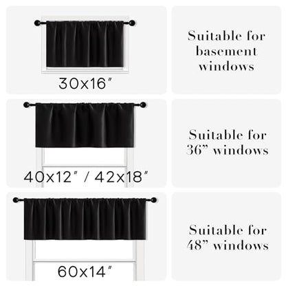 XTMYI Silver/Light Grey Window Valances for Living Room Bedroom,Waterproof Room Darkening Heat Light Blocking Blackout Kitchen Curtains and Valances Set of 2 Pack,30 x 16 Inches Long,Gray - color: Light Grey, size: 30"W x 16"L (Pack of 2)