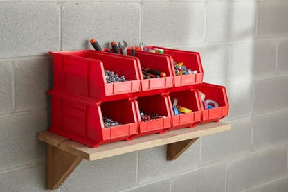 HE HUDSON EXCHANGE 15" x 8" x 7" Plastic Stackable Storage Bin, Red - color: Red, size: 1 Pack