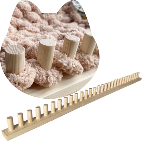 FOBEVTEF 46'' DIY Chunky Knit Blanket Loom, Wooden Loom Frame for DIY Throw Blankets, Adjustable Size Hand Knitting Kit | No Needles Required | Foldable & Portable | Beginner Friendly Yarn Craft - size: 46 inch