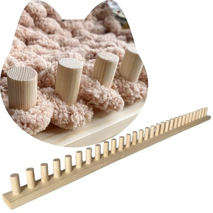 FOBEVTEF 46'' DIY Chunky Knit Blanket Loom, Wooden Loom Frame for DIY Throw Blankets, Adjustable Size Hand Knitting Kit | No Needles Required | Foldable & Portable | Beginner Friendly Yarn Craft - size: 46 inch