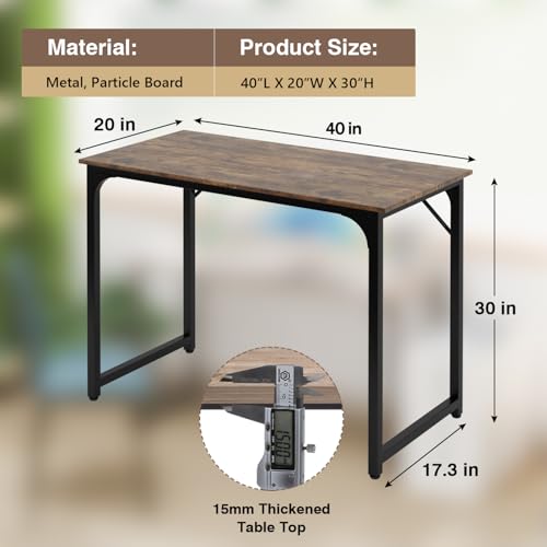FDW 39 inches Computer Desk, Modern Simple Style Desk for Home Office, Study Student Writing Desk,Brown - color: Brown, size: 40 Inches