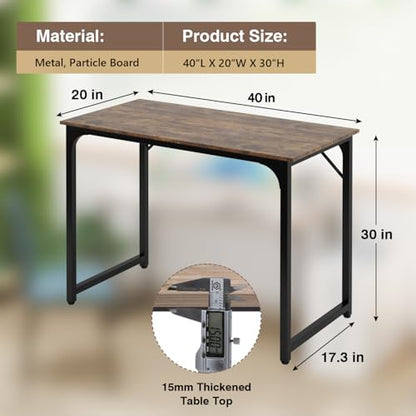 FDW 39 inches Computer Desk, Modern Simple Style Desk for Home Office, Study Student Writing Desk,Brown - color: Brown, size: 40 Inches