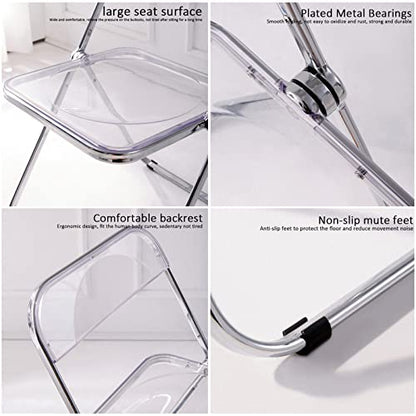 Stackable Transparent Dining Chair - Metal Frame, Plastic Accent Chair for Kitchen, Living Room, Bedroom - Space Saving, Stylish Design，Green 47x48x76cm(19x19x30inc - color: Green