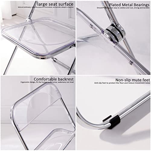 Stackable Transparent Dining Chair - Metal Frame, Plastic Accent Chair for Kitchen, Living Room, Bedroom - Space Saving, Stylish Design，Orange 47x48x76cm(19x19x30in - color: Orange