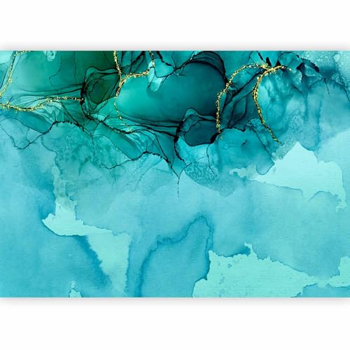 Wall Mural Abstract 77x55 in - Peel and Stick Self-Adhesive Wallpaper Removable Large Sticker Foil Wall Decor Print Picture Design Optical Illusion Concrete Blue a-A-10189-a-a - color: #07, size: 77"Wx55"H Self-Adhesive