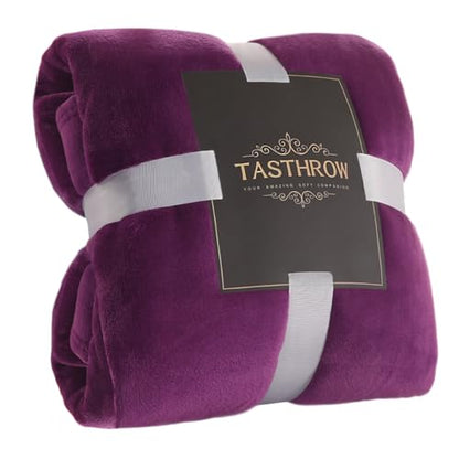 TASTHROW Large Flannel Fleece Throw Blanket, 50×70 Inch | Cozy Lightweight Thick Blanket - All Seasons Suitable for Women, Men and Kids (Two Pack, Purple) - color: Purple, size: Two Pack 50"x70"