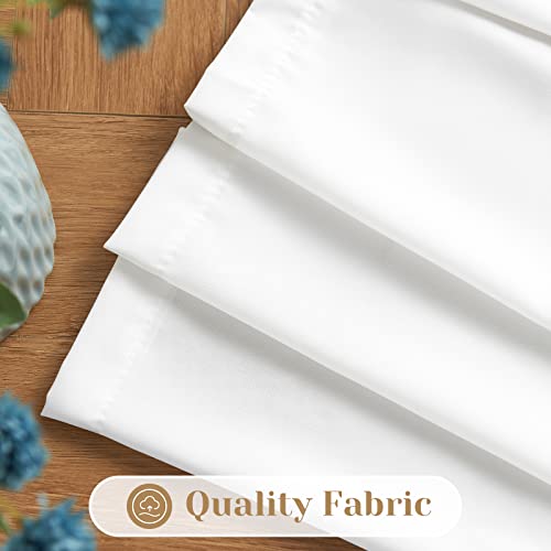 HOMEIDEAS Non-See-Through White Privacy Sheer Curtains 52 X 84 Inches Long 2 Panels Sheer Curtains Light Filtering Window Curtains Drapes for Bedroom Living Room | 2 Panels, Light Filtering, Semi Sheer Curtains, Window Voile Drapes, Bedroom Living Room Di
