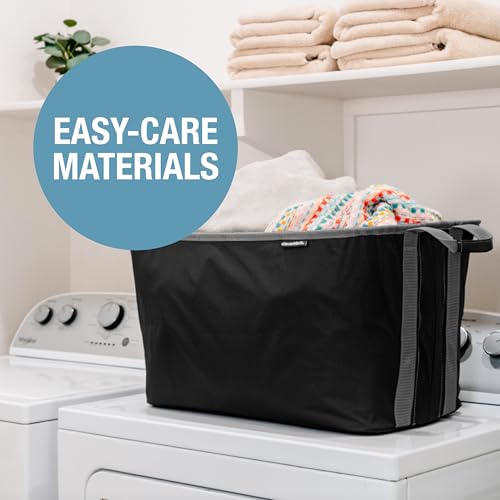 CleverMade Collapsible Laundry Basket, 60L Pop-Up Hamper, 2 Pack, Black | Clear Floor Space Between Laundry Days | Each Basket Holds 55 lb, Stays Upright While Loading, and Folds to 1.25 Inches - color: Black Gray