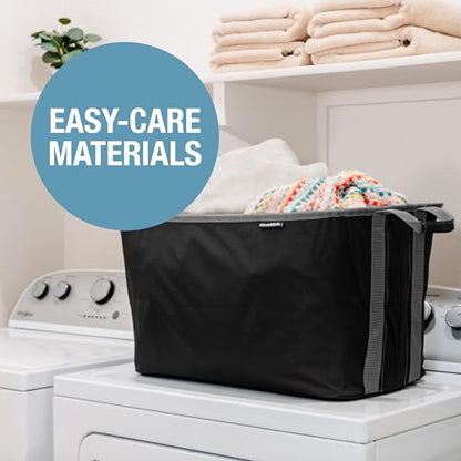 CleverMade Collapsible Laundry Basket, 60L Pop-Up Hamper, 2 Pack, Black | Clear Floor Space Between Laundry Days | Each Basket Holds 55 lb, Stays Upright While Loading, and Folds to 1.25 Inches - color: Black Gray